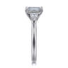 Sunday - 14K White Gold Emerald Cut 3 Stone Diamond Engagement Ring - 0.4 ct