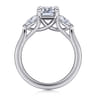 Sunday - 14K White Gold Emerald Cut 3 Stone Diamond Engagement Ring - 0.57 ct