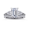 Sunday - 14K White Gold Emerald Cut 3 Stone Diamond Engagement Ring - 0.57 ct