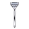 Sunday - 14K White Gold Emerald Cut 3 Stone Diamond Engagement Ring - 0.57 ct