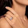 Sunday - 14K White Gold Emerald Cut 3 Stone Diamond Engagement Ring - 0.57 ct
