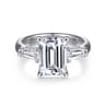 Belma - 14K White Gold Emerald Cut Diamond Channel Set Engagement Ring - 0.5 ct