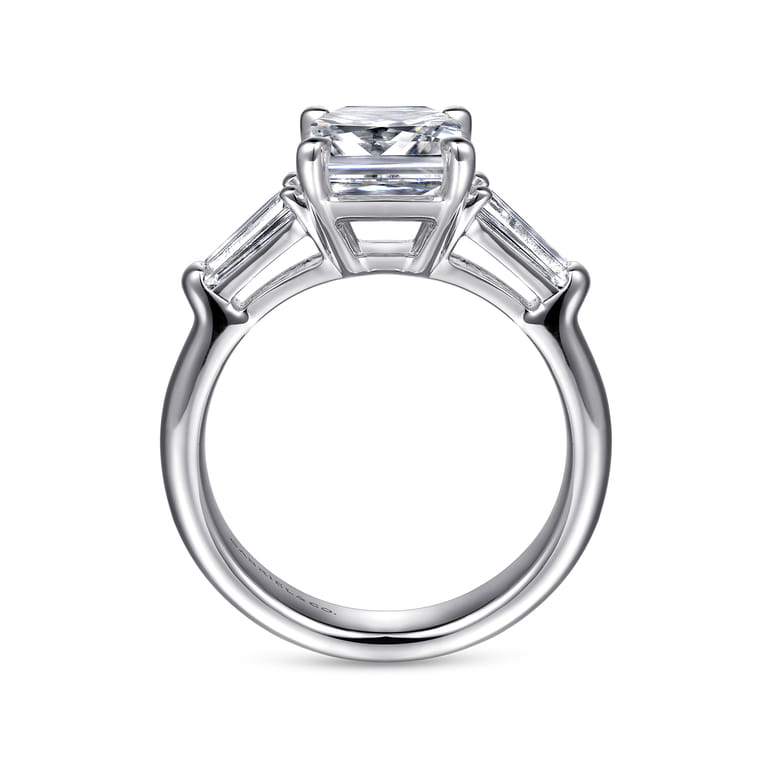 Belma - 14K White Gold Emerald Cut Diamond Channel Set Engagement Ring - 0.5 ct - Shot 2