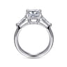 Belma - 14K White Gold Emerald Cut Diamond Channel Set Engagement Ring - 0.5 ct