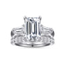 Belma - 14K White Gold Emerald Cut Diamond Channel Set Engagement Ring - 0.5 ct