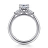 Acacia - 14K White Gold Emerald Cut Three Stone Diamond Engagement Ring - 0.3 ct
