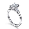 Acacia - 14K White Gold Emerald Cut Three Stone Diamond Engagement Ring - 0.3 ct