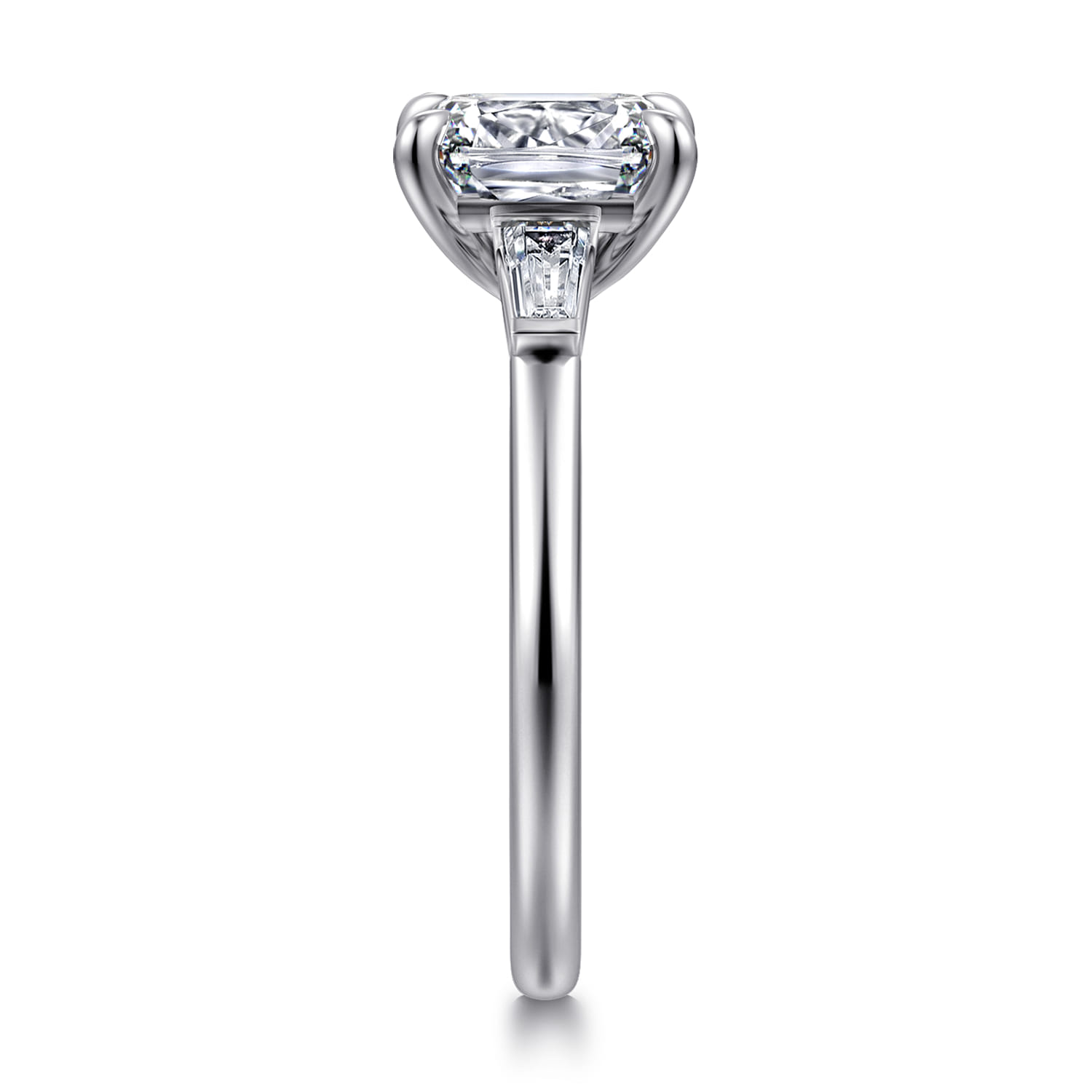 Acacia - 14K White Gold Emerald Cut Three Stone Diamond Engagement Ring - 0.3 ct - Shot 4