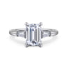 Acacia - 14K White Gold Emerald Cut Three Stone Diamond Engagement Ring - 0.3 ct
