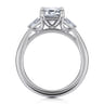 Acacia - 14K White Gold Emerald Cut Three Stone Diamond Engagement Ring - 0.3 ct