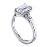 Acacia - 14K White Gold Emerald Cut Three Stone Diamond Engagement Ring - 0.3 ct