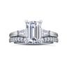 Acacia - 14K White Gold Emerald Cut Three Stone Diamond Engagement Ring - 0.3 ct