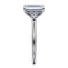 Acacia - 14K White Gold Emerald Cut Three Stone Diamond Engagement Ring - 0.3 ct