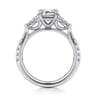 Abina - 14K White Gold Emerald Cut Three Stone Diamond Engagement Ring - 0.75 ct