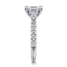 Abina - 14K White Gold Emerald Cut Three Stone Diamond Engagement Ring - 0.75 ct
