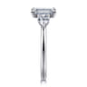 Adalia - 14K White Gold Emerald Cut Three Stone Diamond Engagement Ring - 0.6 ct
