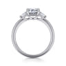 Adeline - 14K White Gold Emerald Cut Three Stone Diamond Engagement Ring - 0.35 ct