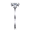 Adeline - 14K White Gold Emerald Cut Three Stone Diamond Engagement Ring - 0.35 ct