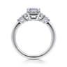 Wave - 14K White Gold Emerald Cut Diamond Engagement Ring - 0.4 ct