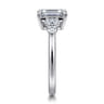 Wave - 14K White Gold Emerald Cut Diamond Engagement Ring - 0.4 ct