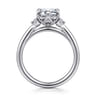 Blaise - 14K White Gold Emerald Cut Three Stone Diamond Engagement Ring - 0.08 ct