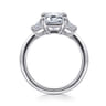 Barie - 14K White Gold Trapezoid Cut Three Stone Diamond Engagement Ring - 0.4 ct