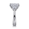 Barie - 14K White Gold Trapezoid Cut Three Stone Diamond Engagement Ring - 0.4 ct