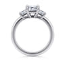 Antonia - 14K White Gold Emerald Cut Three Stone Diamond Engagement Ring - 0.5 ct
