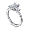 Antonia - 14K White Gold Emerald Cut Three Stone Diamond Engagement Ring - 0.5 ct