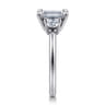 Antonia - 14K White Gold Emerald Cut Three Stone Diamond Engagement Ring - 0.5 ct