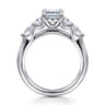 Estefani - 14K White Gold Emerald Cut Diamond Engagement Ring - 0.8 ct