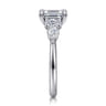 Estefani - 14K White Gold Emerald Cut Diamond Engagement Ring - 0.8 ct