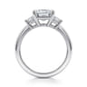 Stephi - 14K White Gold Emerald Cut Three Stone Diamond Engagement Ring - 0.5 ct