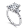 Stephi - 14K White Gold Emerald Cut Three Stone Diamond Engagement Ring - 0.5 ct