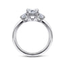 Stephi - 14K White Gold Emerald Cut Three Stone Diamond Engagement Ring - 0.5 ct