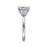 Stephi - 14K White Gold Emerald Cut Three Stone Diamond Engagement Ring - 0.5 ct