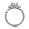 Stephi - 14K White Gold Emerald Cut Three Stone Diamond Engagement Ring - 0.5 ct