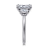 Stephi - 14K White Gold Emerald Cut Three Stone Diamond Engagement Ring - 0.5 ct