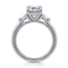 Feana - 14K White Gold Emerald Cut Three Stone Diamond Engagement Ring - 0.4 ct