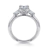 Feana - 14K White Gold Emerald Cut Three Stone Diamond Engagement Ring - 0.35 ct