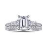 Feana - 14K White Gold Emerald Cut Three Stone Diamond Engagement Ring - 0.35 ct