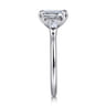 Feana - 14K White Gold Emerald Cut Three Stone Diamond Engagement Ring - 0.35 ct