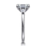 Louann - 14K White Gold Emerald Cut Three Stone Diamond Engagement Ring - 0.3 ct