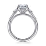 Genna - 14K White Gold Emerald Cut Three Stone Diamond Engagement Ring - 0.65 ct