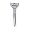 Genna - 14K White Gold Emerald Cut Three Stone Diamond Engagement Ring - 0.65 ct