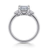 Stephi - 14K White Gold Emerald Cut Three Stone Diamond Engagement Ring - 0.6 ct