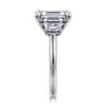 Stephi - 14K White Gold Emerald Cut Three Stone Diamond Engagement Ring - 0.6 ct