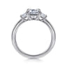 Stephi - 14K White Gold Emerald Cut Three Stone Diamond Engagement Ring - 0.6 ct