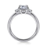 Stephi - 14K White Gold Emerald Cut Three Stone Diamond Engagement Ring - 0.3 ct