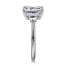 Kenia - 14K White Gold Emerald Cut Three Stone Diamond Engagement Ring - 0.45 ct
